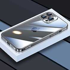 Custodia Silicone Trasparente Ultra Sottile Cover Morbida LD4 per Apple iPhone 13 Pro Max Nero