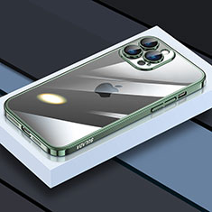 Custodia Silicone Trasparente Ultra Sottile Cover Morbida LD4 per Apple iPhone 13 Pro Max Verde