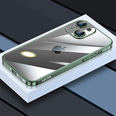 Custodia Silicone Trasparente Ultra Sottile Cover Morbida LD4 per Apple iPhone 13 Verde