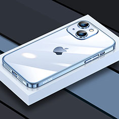 Custodia Silicone Trasparente Ultra Sottile Cover Morbida LD4 per Apple iPhone 14 Blu