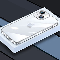 Custodia Silicone Trasparente Ultra Sottile Cover Morbida LD4 per Apple iPhone 14 Plus Argento