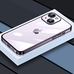 Custodia Silicone Trasparente Ultra Sottile Cover Morbida LD4 per Apple iPhone 14 Viola