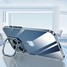Custodia Silicone Trasparente Ultra Sottile Cover Morbida LD6 per Apple iPhone 14 Pro Max Blu