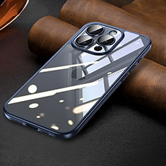 Custodia Silicone Trasparente Ultra Sottile Cover Morbida LD7 per Apple iPhone 14 Pro Blu