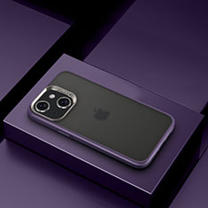 Custodia Silicone Trasparente Ultra Sottile Cover Morbida LD8 per Apple iPhone 14 Viola