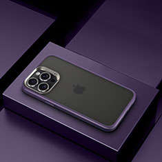 Custodia Silicone Trasparente Ultra Sottile Cover Morbida LD8 per Apple iPhone 15 Pro Max Viola