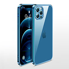 Custodia Silicone Trasparente Ultra Sottile Cover Morbida N01 per Apple iPhone 12 Pro Max Blu
