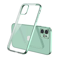 Custodia Silicone Trasparente Ultra Sottile Cover Morbida N01 per Apple iPhone 12 Verde Pastello