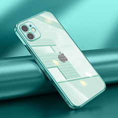 Custodia Silicone Trasparente Ultra Sottile Cover Morbida N02 per Apple iPhone 12 Mini Ciano