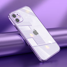 Custodia Silicone Trasparente Ultra Sottile Cover Morbida N02 per Apple iPhone 12 Mini Viola