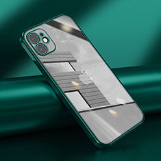 Custodia Silicone Trasparente Ultra Sottile Cover Morbida N02 per Apple iPhone 12 Verde Notte