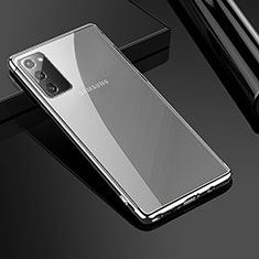 Custodia Silicone Trasparente Ultra Sottile Cover Morbida N03 per Samsung Galaxy Note 20 5G Argento