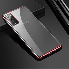 Custodia Silicone Trasparente Ultra Sottile Cover Morbida N03 per Samsung Galaxy Note 20 5G Oro Rosa