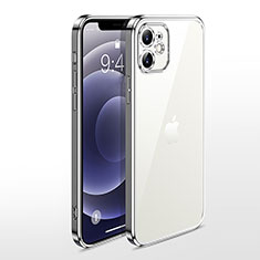 Custodia Silicone Trasparente Ultra Sottile Cover Morbida N04 per Apple iPhone 12 Mini Argento