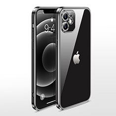 Custodia Silicone Trasparente Ultra Sottile Cover Morbida N04 per Apple iPhone 12 Mini Nero