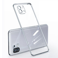 Custodia Silicone Trasparente Ultra Sottile Cover Morbida per Xiaomi Mi 11 Lite 5G NE Argento