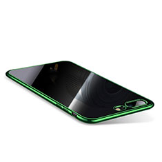 Custodia Silicone Trasparente Ultra Sottile Cover Morbida Q01 per Apple iPhone 7 Plus Verde