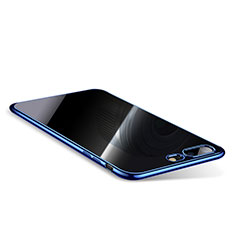 Custodia Silicone Trasparente Ultra Sottile Cover Morbida Q01 per Apple iPhone 8 Plus Blu