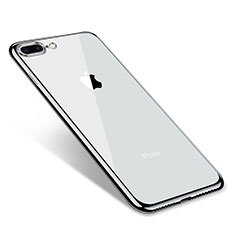 Custodia Silicone Trasparente Ultra Sottile Cover Morbida Q06 per Apple iPhone 7 Plus Argento