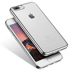 Custodia Silicone Trasparente Ultra Sottile Cover Morbida Q07 per Apple iPhone 7 Plus Argento