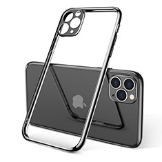 Custodia Silicone Trasparente Ultra Sottile Cover Morbida S01 per Apple iPhone 11 Pro Max Nero