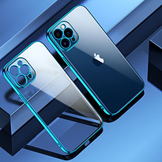 Custodia Silicone Trasparente Ultra Sottile Cover Morbida S01 per Apple iPhone 12 Pro Blu