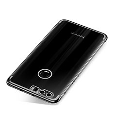 Custodia Silicone Trasparente Ultra Sottile Cover Morbida S01 per Huawei Honor 8 Nero