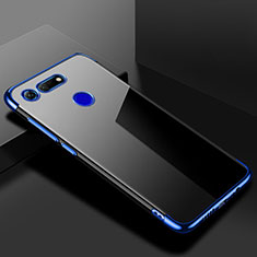 Custodia Silicone Trasparente Ultra Sottile Cover Morbida S01 per Huawei Honor V20 Blu