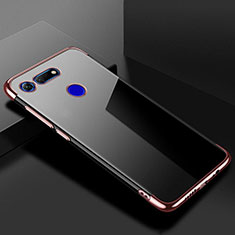Custodia Silicone Trasparente Ultra Sottile Cover Morbida S01 per Huawei Honor V20 Oro Rosa