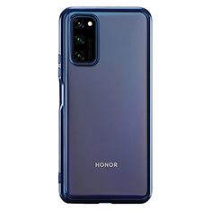 Custodia Silicone Trasparente Ultra Sottile Cover Morbida S01 per Huawei Honor V30 5G Blu