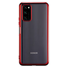 Custodia Silicone Trasparente Ultra Sottile Cover Morbida S01 per Huawei Honor V30 Pro 5G Rosso