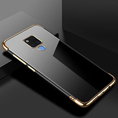 Custodia Silicone Trasparente Ultra Sottile Cover Morbida S01 per Huawei Mate 20 X 5G Oro