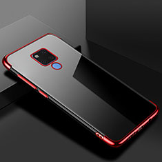 Custodia Silicone Trasparente Ultra Sottile Cover Morbida S01 per Huawei Mate 20 X 5G Rosso