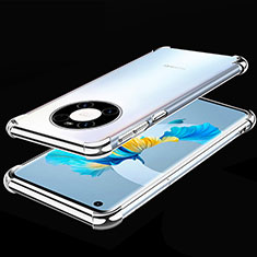 Custodia Silicone Trasparente Ultra Sottile Cover Morbida S01 per Huawei Mate 40E 5G Argento