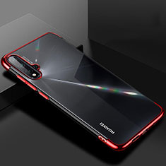Custodia Silicone Trasparente Ultra Sottile Cover Morbida S01 per Huawei Nova 5 Rosso