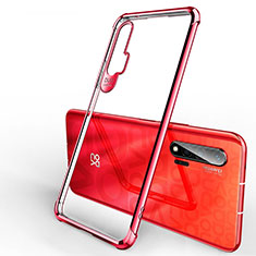 Custodia Silicone Trasparente Ultra Sottile Cover Morbida S01 per Huawei Nova 6 Rosso