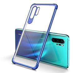 Custodia Silicone Trasparente Ultra Sottile Cover Morbida S01 per Huawei P30 Pro Blu