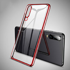 Custodia Silicone Trasparente Ultra Sottile Cover Morbida S01 per Huawei P30 Rosso