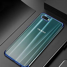 Custodia Silicone Trasparente Ultra Sottile Cover Morbida S01 per Oppo K1 Blu