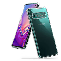 Custodia Silicone Trasparente Ultra Sottile Cover Morbida S01 per Samsung Galaxy S10 5G Chiaro