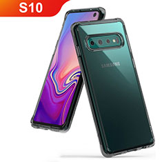 Custodia Silicone Trasparente Ultra Sottile Cover Morbida S01 per Samsung Galaxy S10 5G Grigio