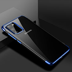 Custodia Silicone Trasparente Ultra Sottile Cover Morbida S01 per Samsung Galaxy S20 Blu