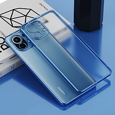 Custodia Silicone Trasparente Ultra Sottile Cover Morbida S01 per Xiaomi Mi 11 Lite 4G Blu