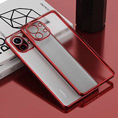 Custodia Silicone Trasparente Ultra Sottile Cover Morbida S01 per Xiaomi Mi 11 Lite 4G Rosso
