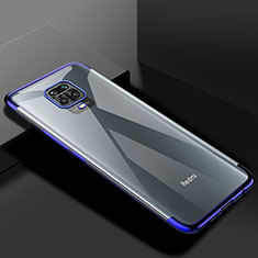 Custodia Silicone Trasparente Ultra Sottile Cover Morbida S01 per Xiaomi Redmi Note 9 Pro Blu