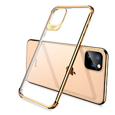 Custodia Silicone Trasparente Ultra Sottile Cover Morbida S02 per Apple iPhone 11 Pro Oro