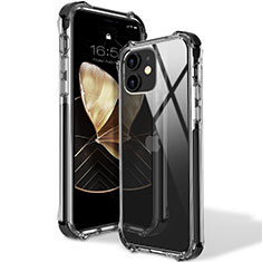 Custodia Silicone Trasparente Ultra Sottile Cover Morbida S02 per Apple iPhone 12 Mini Nero