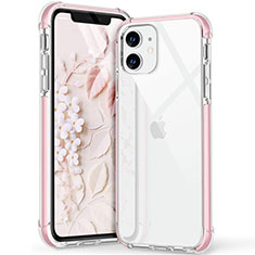 Custodia Silicone Trasparente Ultra Sottile Cover Morbida S02 per Apple iPhone 12 Mini Rosa