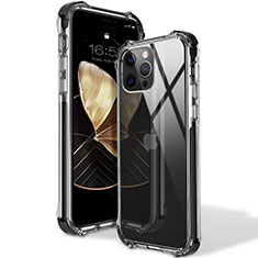 Custodia Silicone Trasparente Ultra Sottile Cover Morbida S02 per Apple iPhone 12 Pro Max Nero