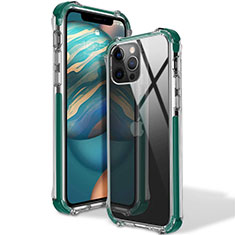 Custodia Silicone Trasparente Ultra Sottile Cover Morbida S02 per Apple iPhone 12 Pro Verde